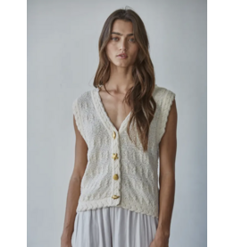 By Together Maisie Mixed Button Knit Vest Top