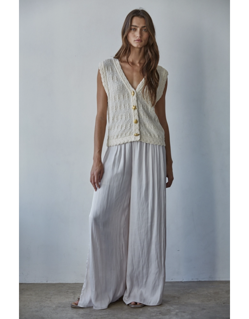 By Together Maisie Mixed Button Knit Vest Top
