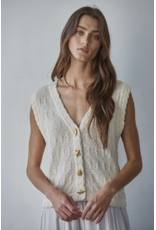 By Together Maisie Mixed Button Knit Vest Top