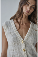 By Together Maisie Mixed Button Knit Vest Top