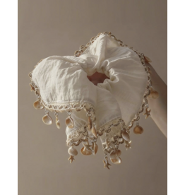 Bohemian Seashell Tassel Scrunchie