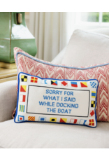 Furbish Studio Docking the Boat Needlepoint Pillow