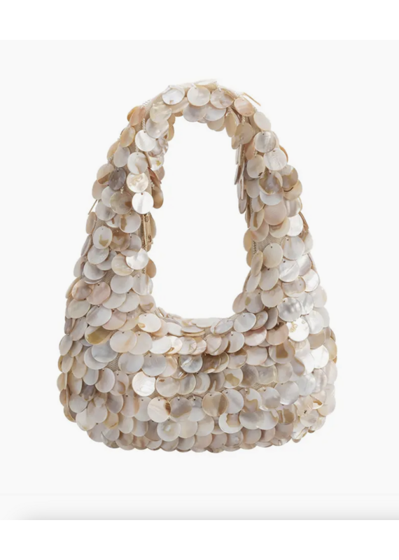 Melie Bianco Marina Natural Shell Crossbody Bag