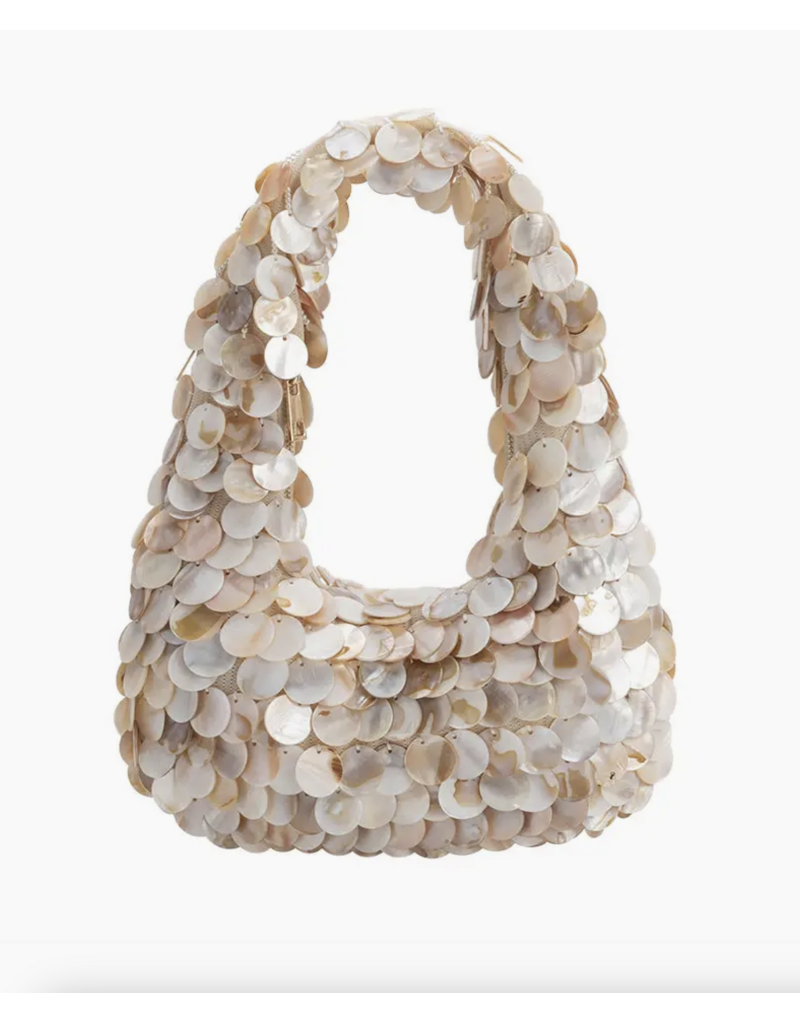 Melie Bianco Marina Natural Shell Crossbody Bag