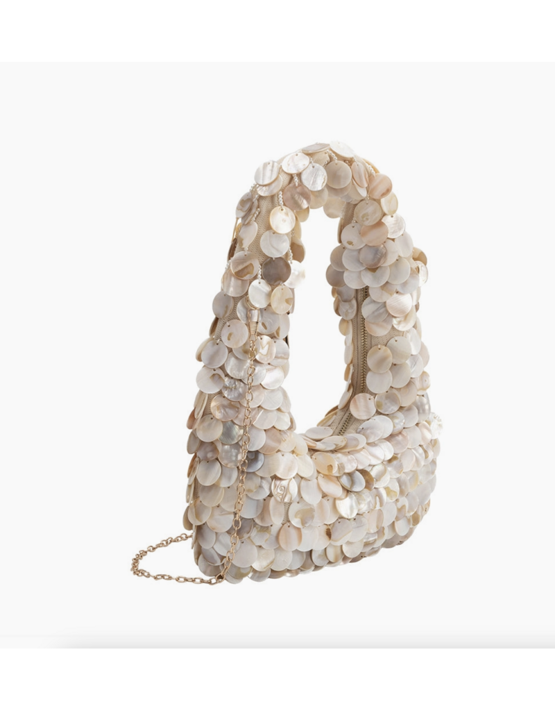 Melie Bianco Marina Natural Shell Crossbody Bag