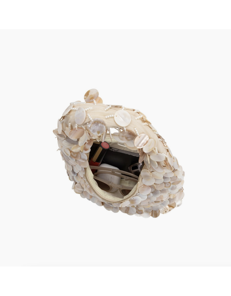 Melie Bianco Marina Natural Shell Crossbody Bag