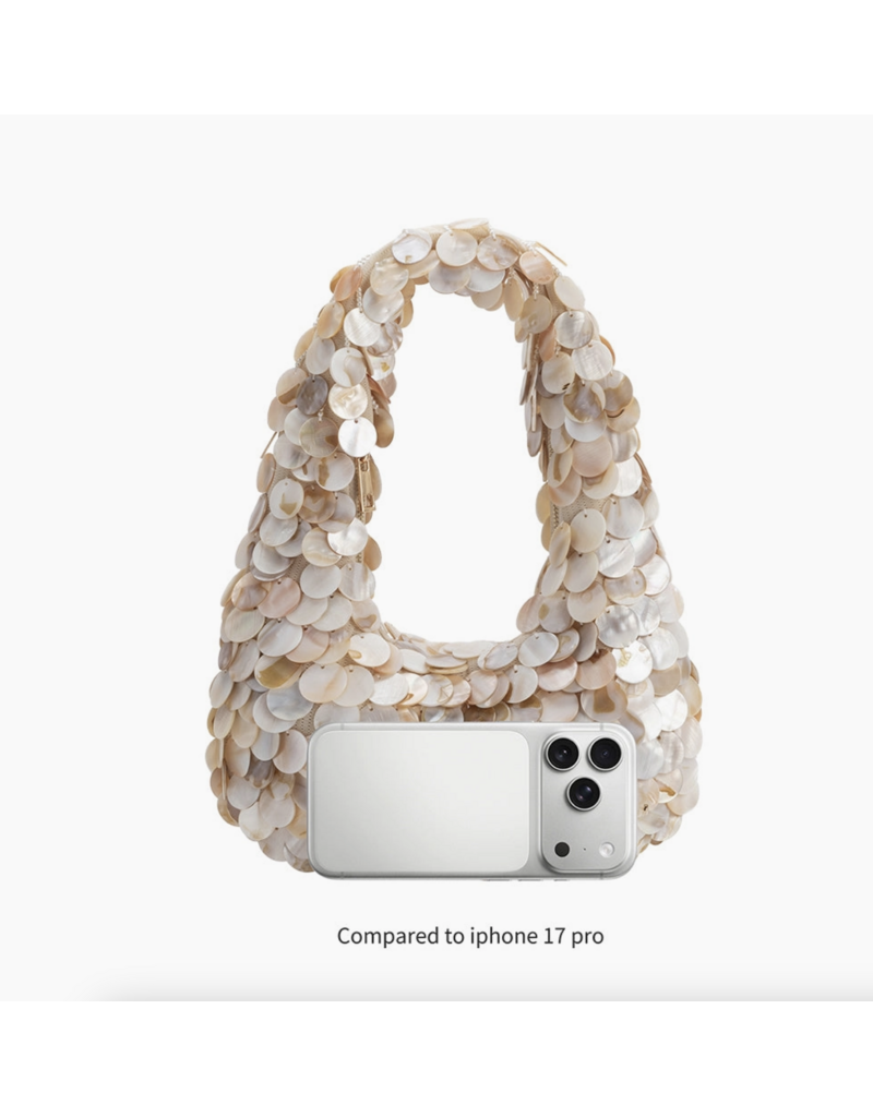 Melie Bianco Marina Natural Shell Crossbody Bag