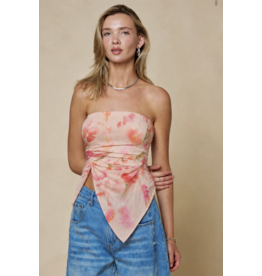 Phoebe Twist Strapless Mesh Top