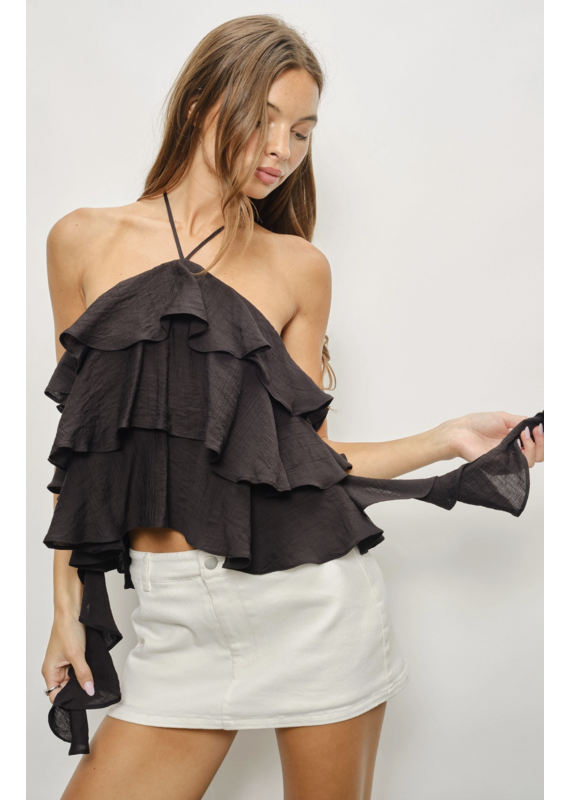 Pretty Garbage Bori Frill Halter Top