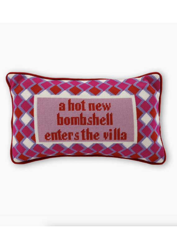 Furbish Studio Hot New Bombshell Needlepoint Pillow
