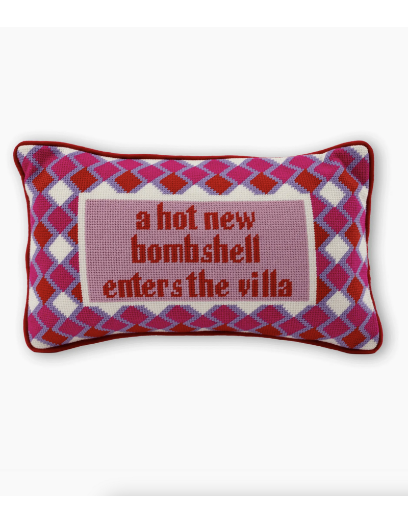 Furbish Studio Hot New Bombshell Needlepoint Pillow