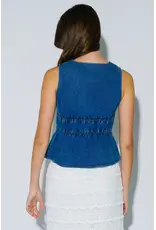 Darla Denim Tie Front Top