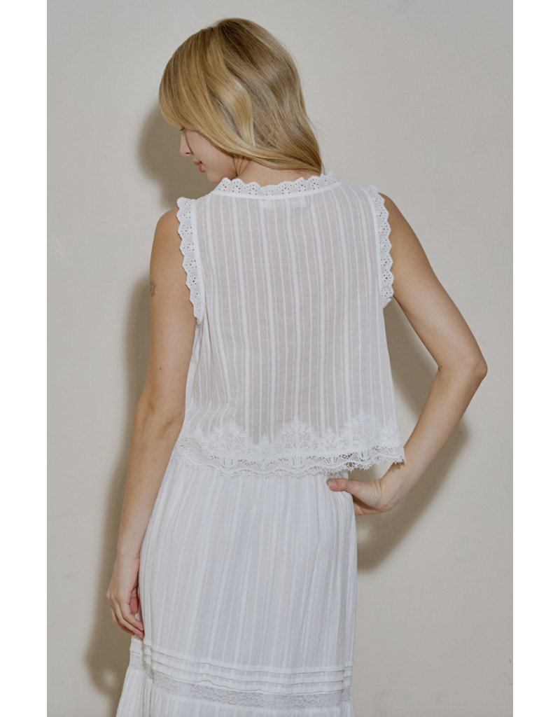 Tori Lace Tie Front Top
