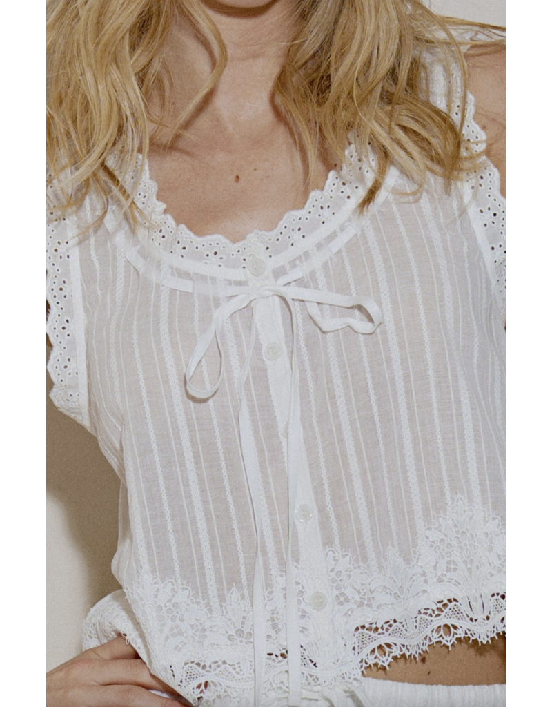 Tori Lace Tie Front Top