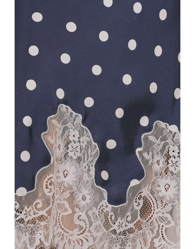 Dotty Satin Lace Midi Skirt