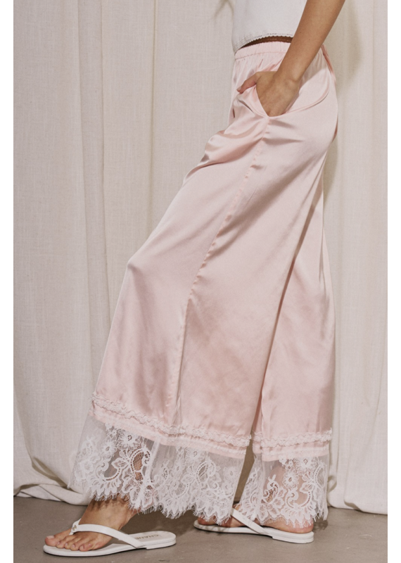 Diana Satin Lace Trim Pants