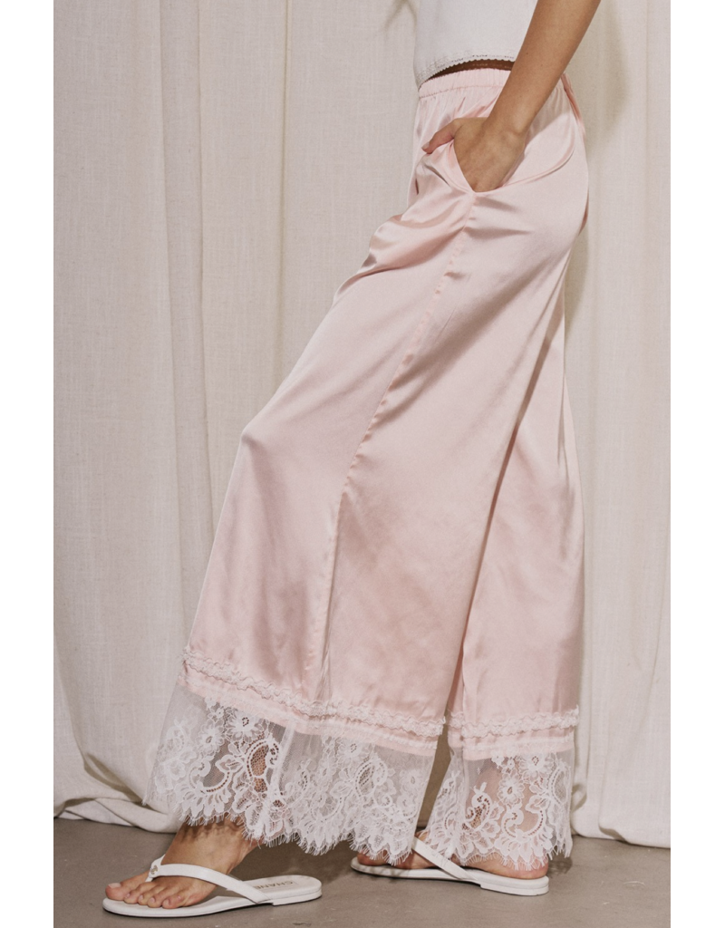 Diana Satin Lace Trim Pants