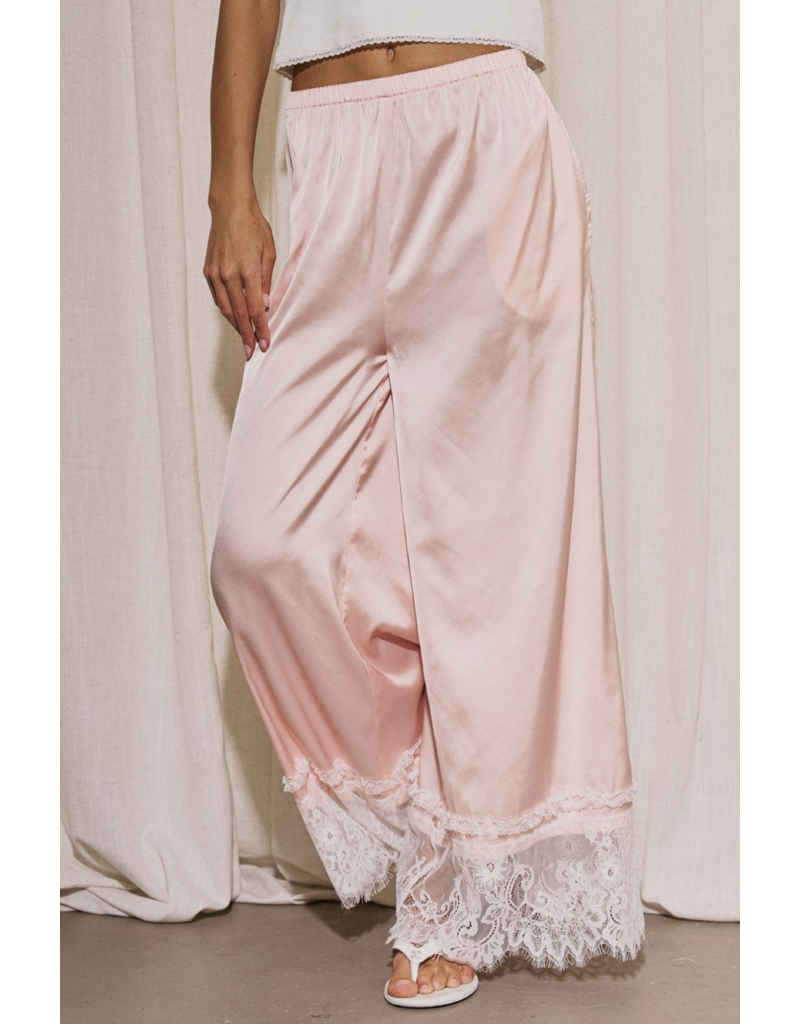 Diana Satin Lace Trim Pants