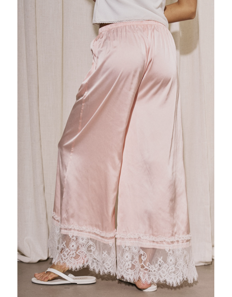 Diana Satin Lace Trim Pants