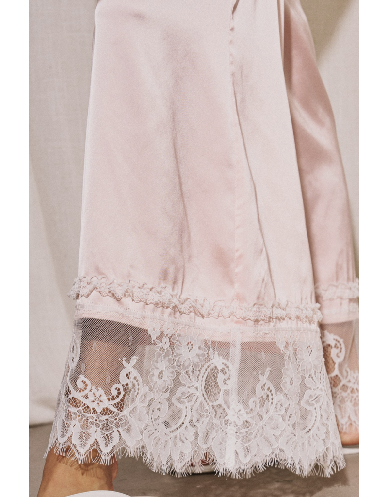 Diana Satin Lace Trim Pants