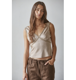 By Together Studded Cowgirl Satin Top