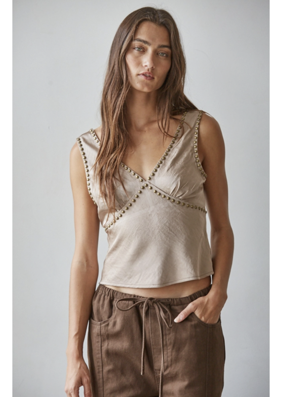 By Together Studded Cowgirl Satin Top