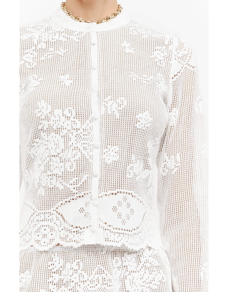 Sofie the Label Penny Crochet Lace Long Sleeve Top