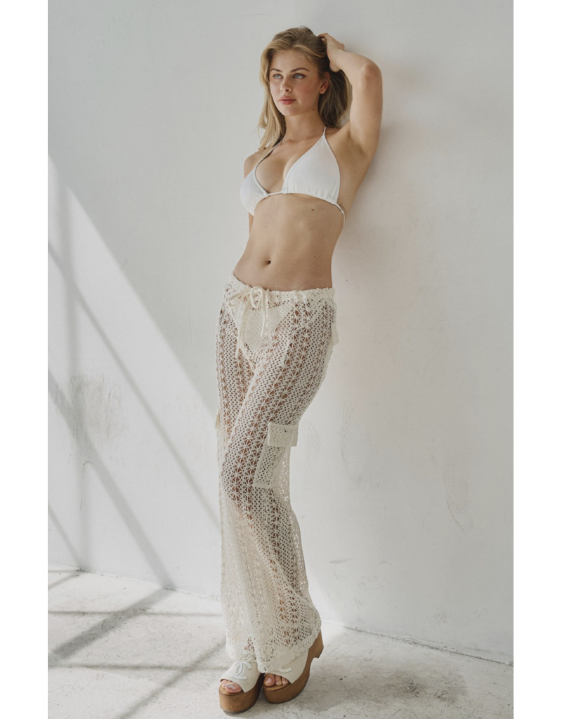 Nala Crochet Low Rise Cargo Cover Up Pants