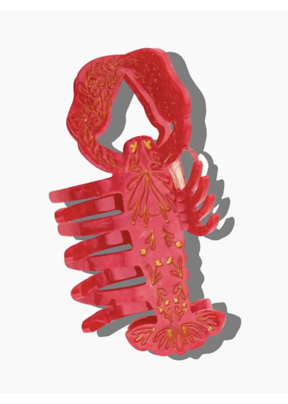 Hand-Painted Lobster Hair Claw Clip