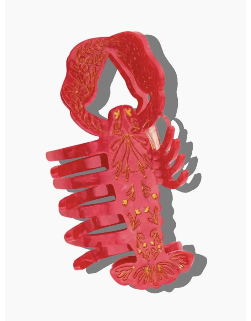 Hand-Painted Lobster Hair Claw Clip