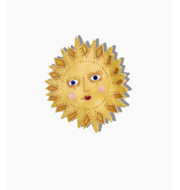 Hand-Painted Celestial Sun Hair Claw Clip