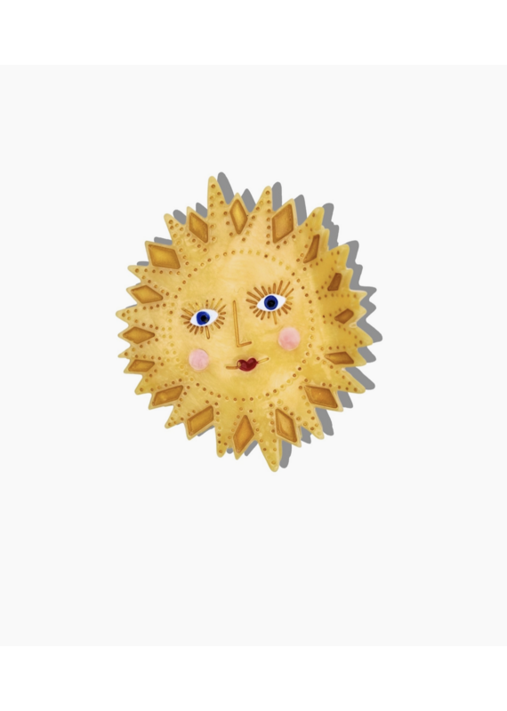 Hand-Painted Celestial Sun Hair Claw Clip