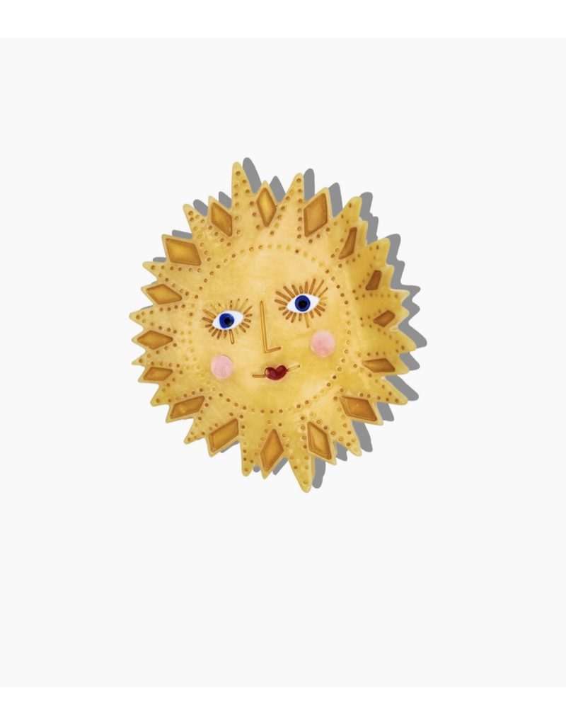 Hand-Painted Celestial Sun Hair Claw Clip