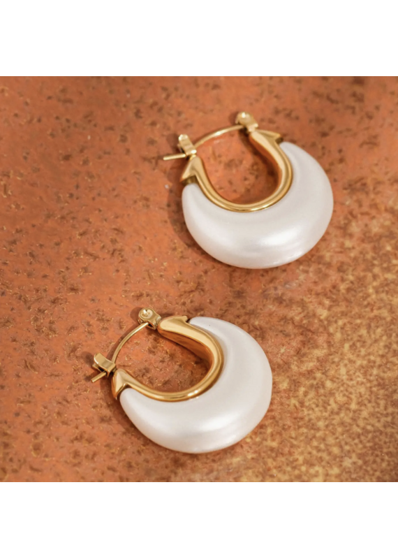 Flanerie Roselle 18K Gold Non-Tarnish Hoop Earrings