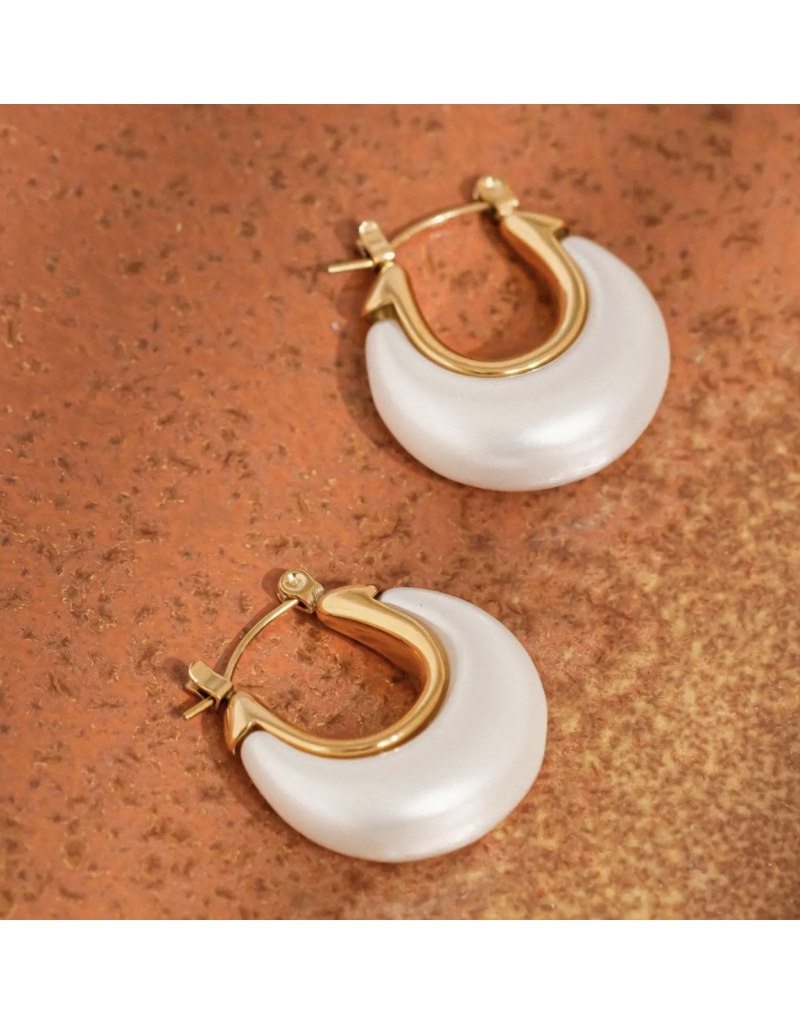 Flanerie Roselle 18K Gold Non-Tarnish Hoop Earrings