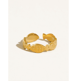 Flanerie Livia 18K Gold Non-Tarnish Fish Wrap Ring