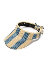 Lele Sadoughi Lapis Striped Raffia Bow Visor