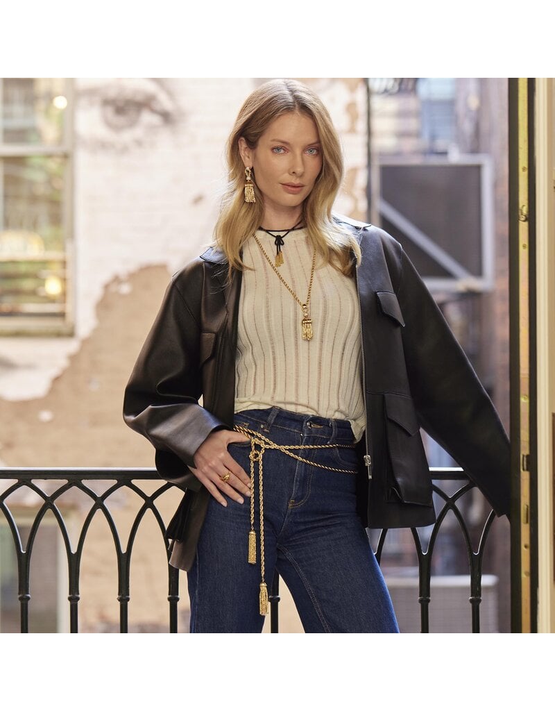 Lele Sadoughi Chateau Rope Tassel Belt