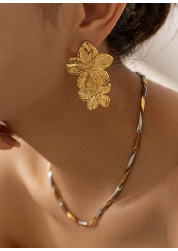 Flanerie Ivy 18K Gold Non-Tarnish Flower Earring
