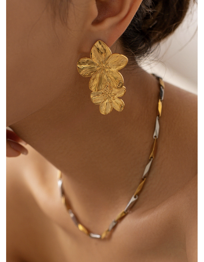 Flanerie Ivy 18K Gold Non-Tarnish Flower Earring