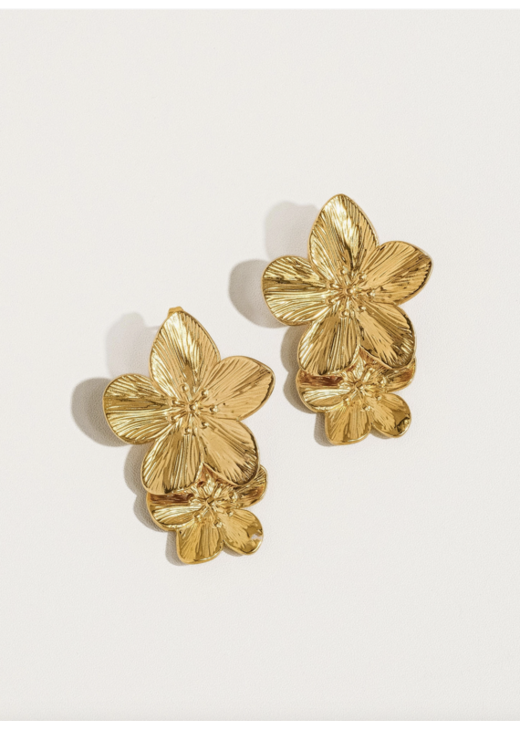 Flanerie Ivy 18K Gold Non-Tarnish Flower Earring