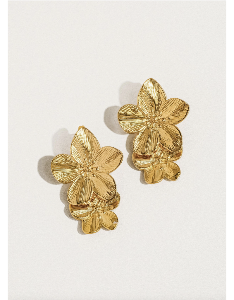 Flanerie Ivy 18K Gold Non-Tarnish Flower Earring