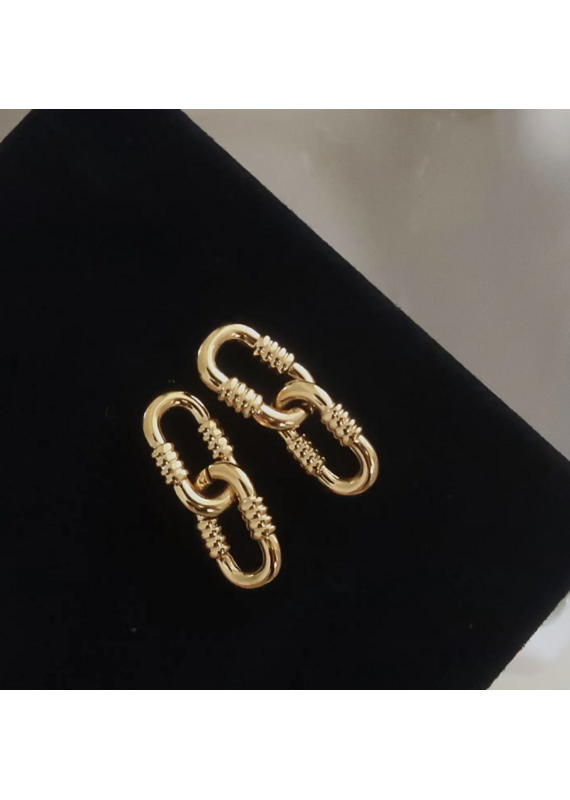 Flanerie Rêve 18K Gold Non-Tarnish Link Earrings