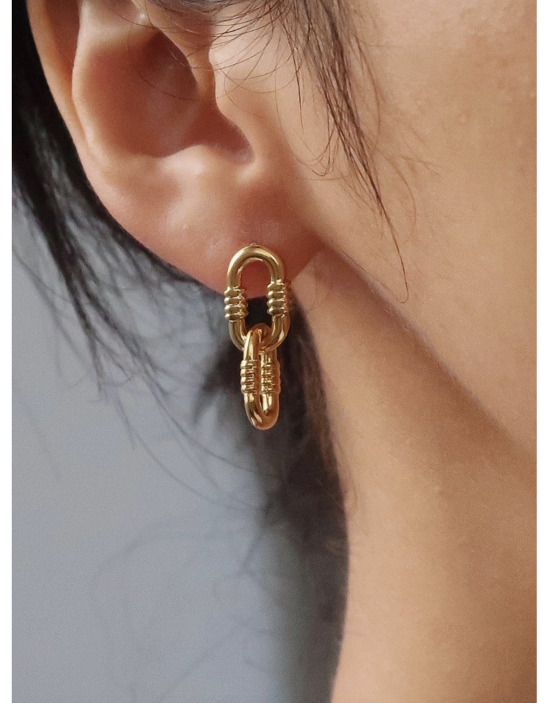 Flanerie Rêve 18K Gold Non-Tarnish Link Earrings