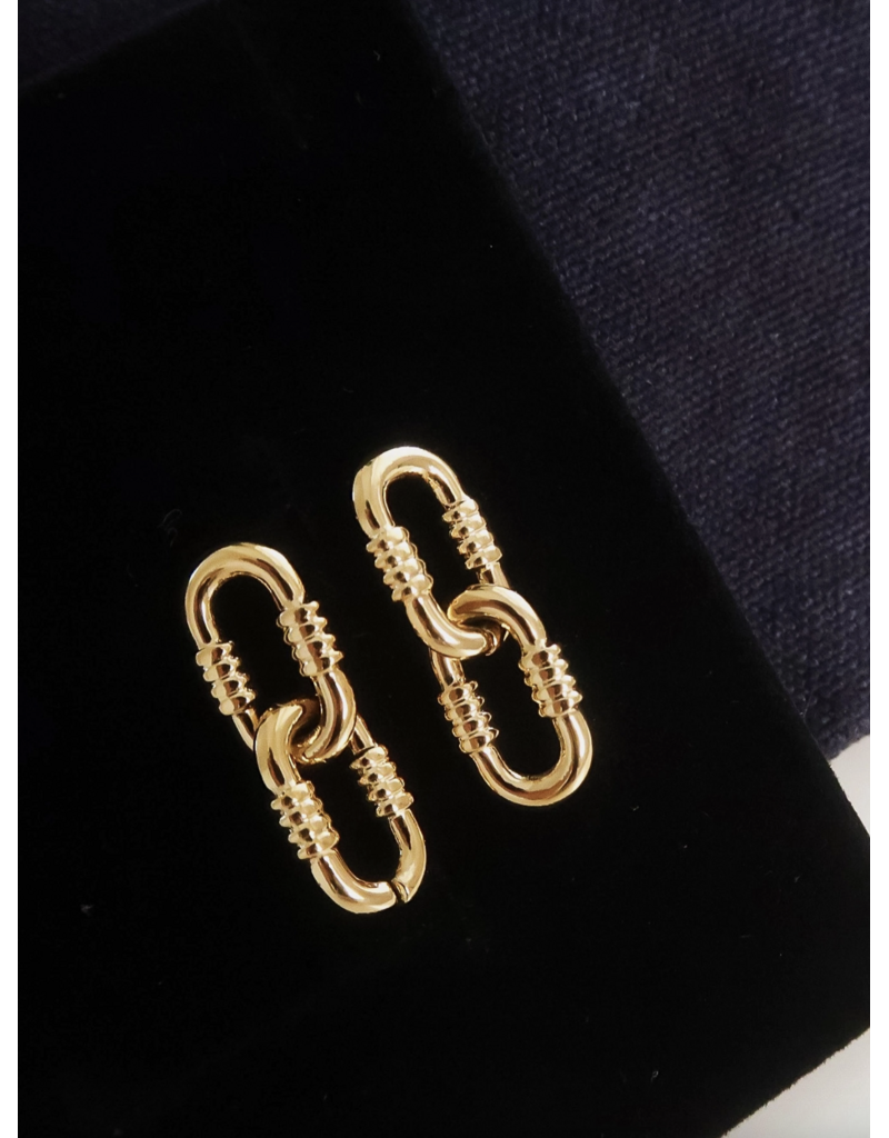 Flanerie Rêve 18K Gold Non-Tarnish Link Earrings