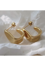 Flanerie Ninelle 18K Gold Non-Tarnish Sculpted Wave Earrings