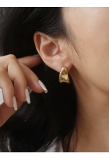 Flanerie Ninelle 18K Gold Non-Tarnish Sculpted Wave Earrings