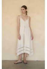 Moon River Ashley Asymmetric Belted Midi Dress