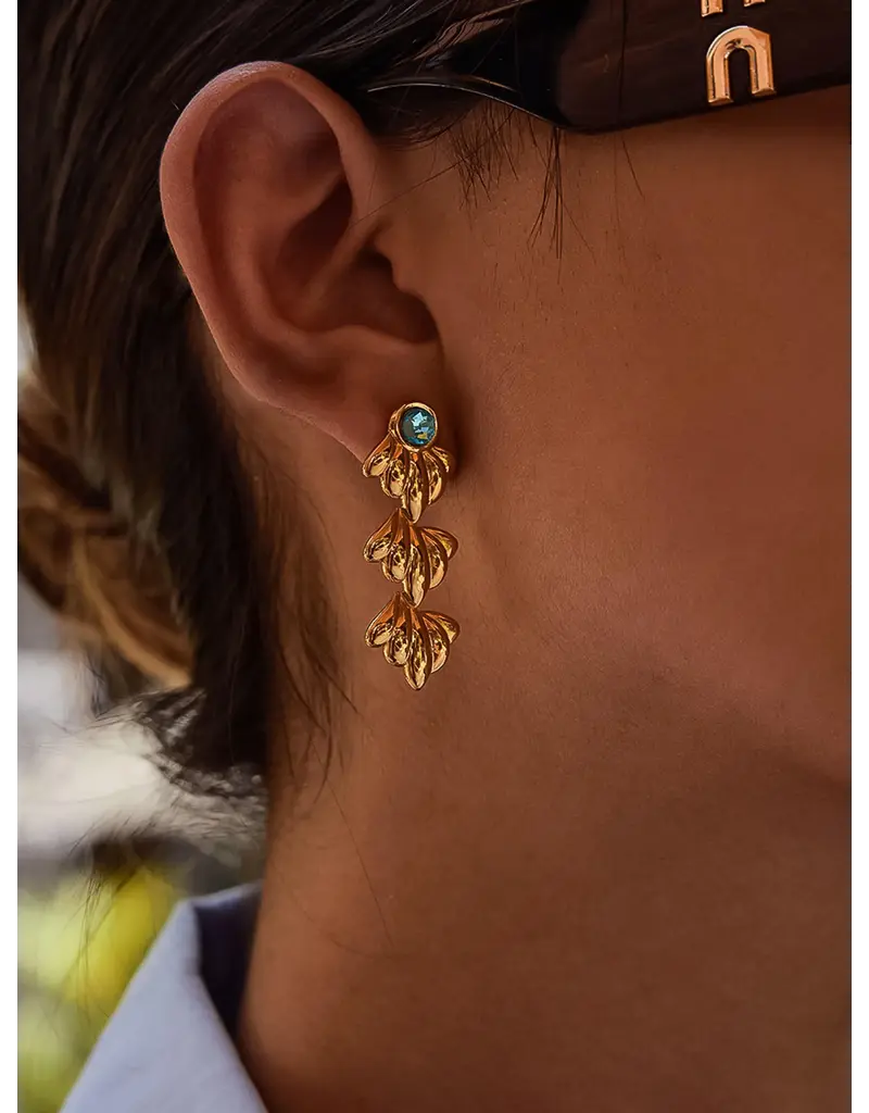 Flanerie Clay 18k Gold Non-Tarnish Shell Earring