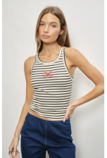 Pretty Garbage Lisa Striped Crab Beaded Tank